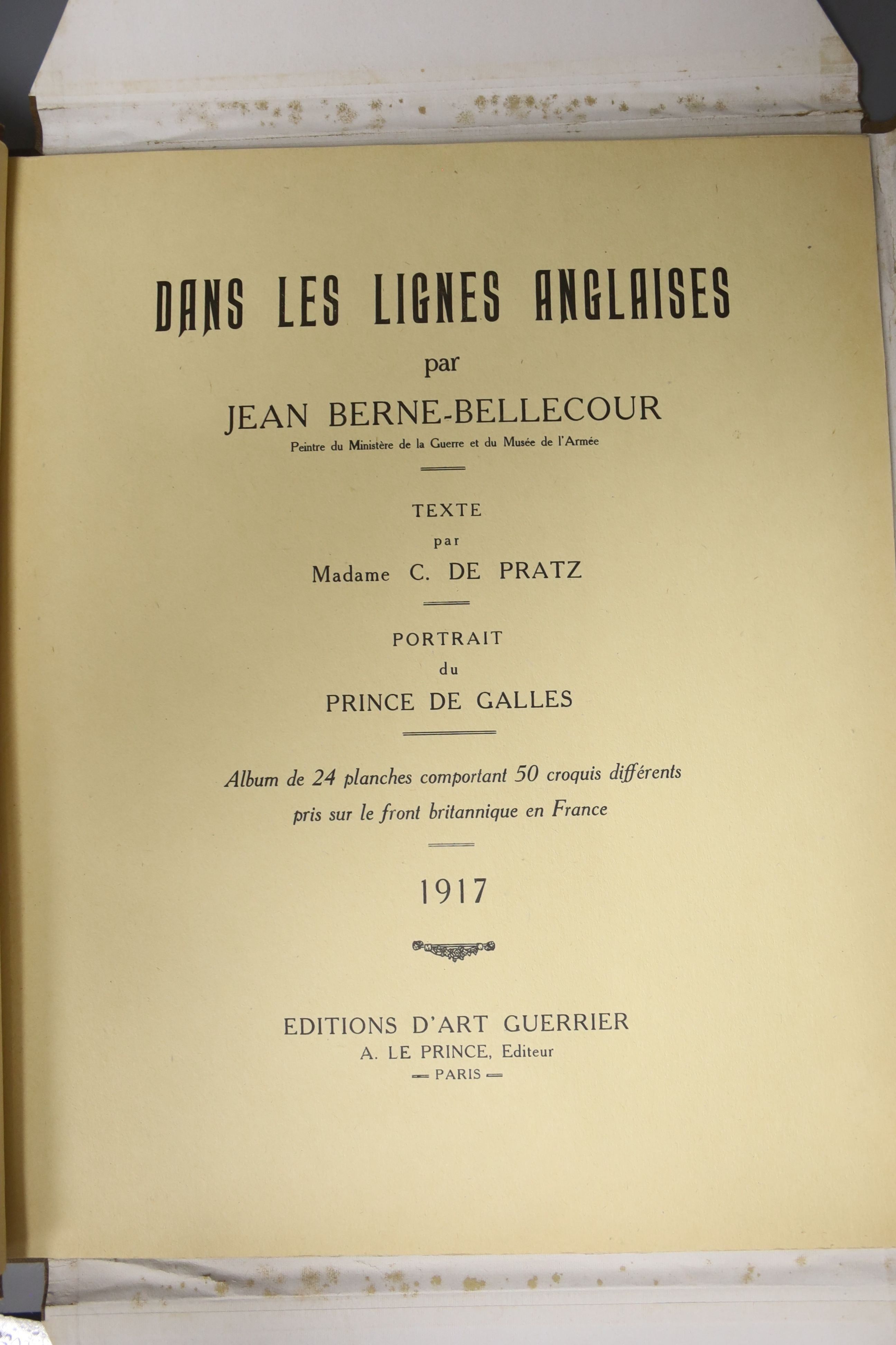 Berne-Bellecour, J. - Dans les Lignes Anglaises, signed limited edition no.31, in original folio case